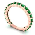 thumbnail image 2 of 1.2 ctw Wedding Band for Women - 14K Rose Gold Simulated Emerald Stackable Eternity Ring, 2 of 6