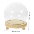 thumbnail image 2 of OULII Glass Dome Display Case with Base for Preserved Flower Protector Wooden Dustproof 1Set, 2 of 5