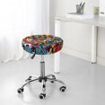 thumbnail image 7 of Round Bar Stool Seat Covers, Colorful Abstract Street Art Elastic Round Chair Cover Stool Seat Slipcover Bar Stool Cushions Round Pad for 12-14 inch, 7 of 7