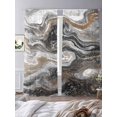 thumbnail image 4 of Black Marble Semi Sheer Curtains 108 Inch Length 2 Panels Set, Retro Chic Abstract Mottled Texture Art Sheer Kitchen Curtain Privacy Voile Window Curtain for Living Room Bedroom Rod Pocket Drapes, 4 of 7