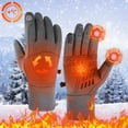 thumbnail image 4 of AuroraX Touchscreen Winter Gloves Men Women Gray Thermal Fleece Lined Windproof Thick Gloves Warm Non-Slip Gloves with Wrist for Running Cycling Hiking Biking, 4 of 9