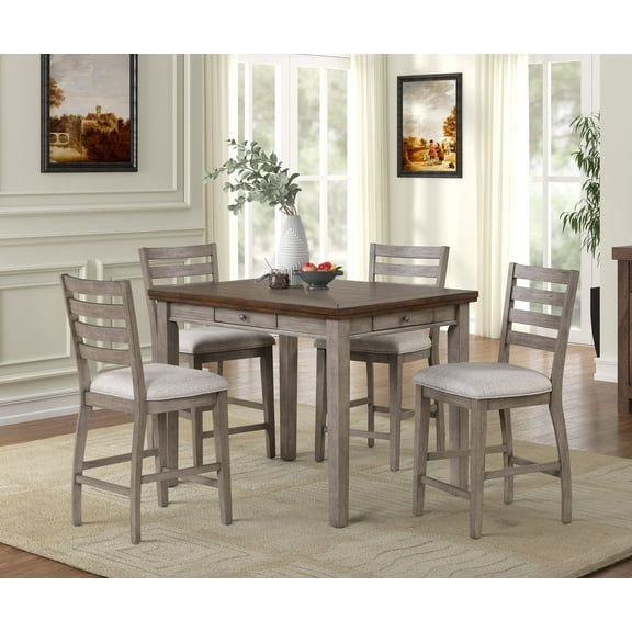 Newboti Furniture Counter Height Two Tone 4 Drawer Dining Table 17372