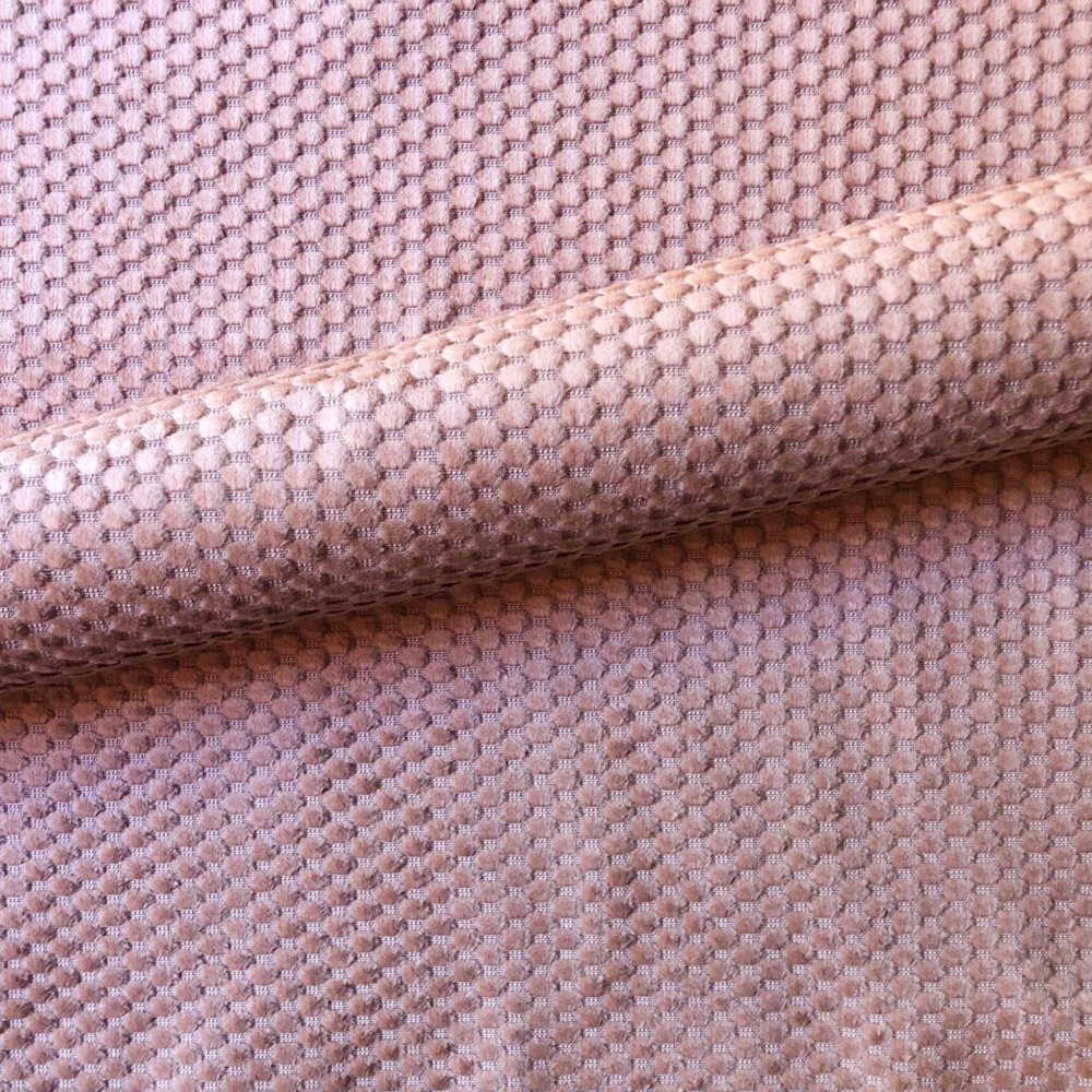 Mauve Geometric Raised Cut Velvet Upholstery Fabric 60" by the Yard