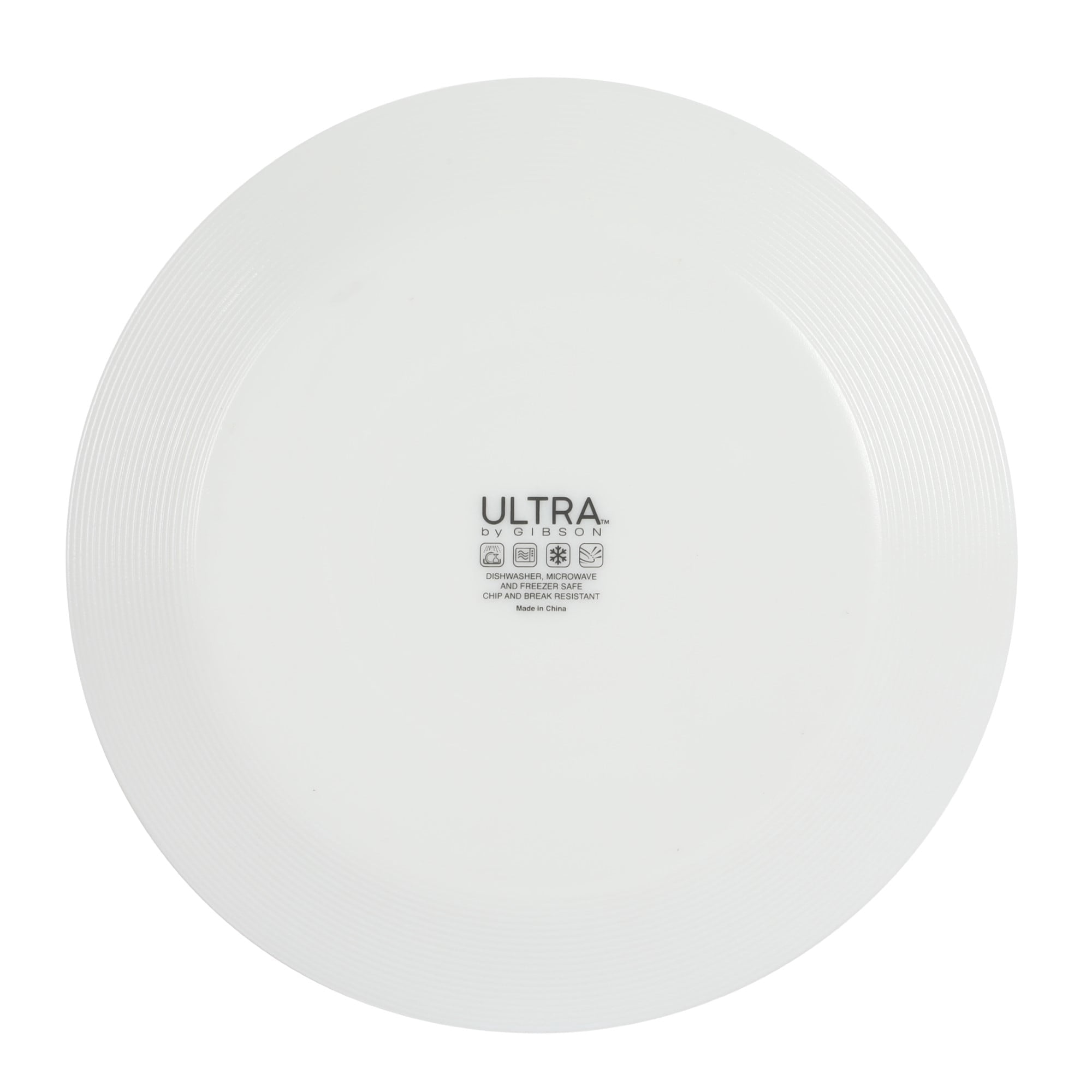 Gibson Home Ultra Round 6 Pack Opal Glass Break and Chip Resistant Dinner Plates
