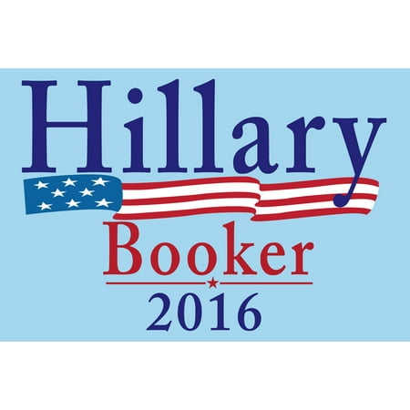 hillary clinton cory booker 2016 president campaign poster 12x18