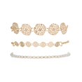 thumbnail image 1 of Pulsera de joyería para mujer, cadena de mano y pie con perlas de imitación huecas elegantes, 3 uds., 1 of 8