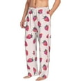 thumbnail image 2 of Uemuo Hand Drawn Strawberry Pattern Men's Wide Leg Palazzo Lounge Pants with Pockets Light Weight Loose Comfy Casual Pajama Pants-Small, 2 of 9