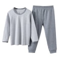 thumbnail image 3 of Bixock Toddler Boys Girls 2 Piece Loungewear Set Toddler Clothings Kids Sleepwear Set Solid Color Long Sleeve 100 Percent Cotton Base Layer Unisex Infant Outfit, 3 of 3