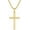 Gold, variant on Beveled Edge Cross Necklace for Men, Silver Tone/Black/14K Gold Plated Mens Cross Necklace, 2.5MM Stainless Steel Box Chain with Pendant