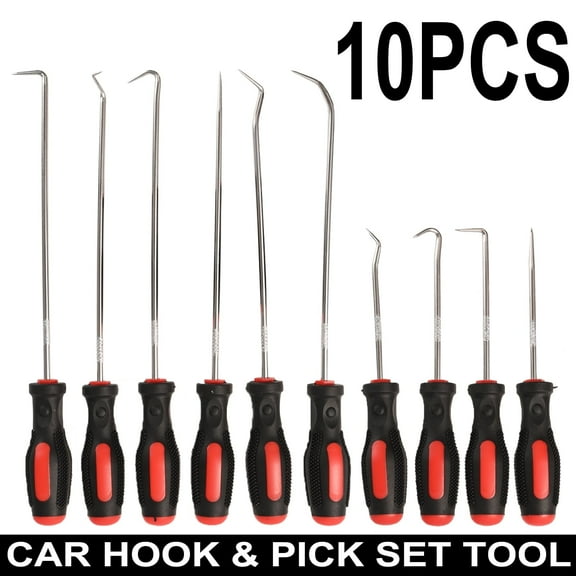 10Pcs Car Pick & Hook Set O Ring Oil Seal Gasket Puller Remover Craft Hand Tool
