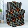 thumbnail image 4 of Plaid Soft Flannel Fleece Throw Blanket, Contemporary Design of Geometrical Diagonal Tartan Pattern with Intersecting Lines, Cozy Plush for Indoor and Outdoor Use, 70" x 90", Multicolor, by Ambesonne, 4 of 5