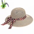 thumbnail image 1 of Summer Ladies Women Sun Hat Floppy Beach Wide Brim Straw Hat Foldable Sun Cap(khaki) (1pcs), 1 of 1