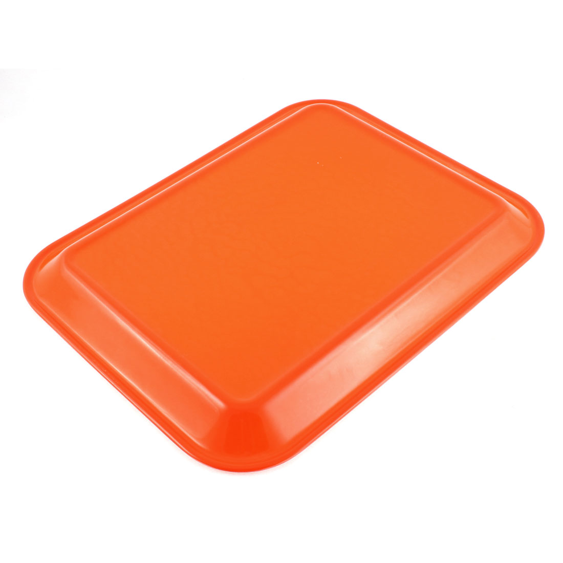 Restaurant Plastic Rectangle Shaped Serving Tray Orange 13" Length