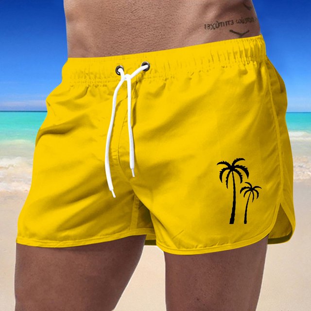 WILLBEST Pantalones Cortos para Hombre, de Verano, para Playa, Informales, Deportivos, de Moda, para Viajes, de Poliéster, con Estampado de Cocoteros.