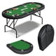 thumbnail image 1 of QinaQin Mesa de póker ovalada plegable para 8 jugadores, sin ensamblaje, con fieltro tipo casino, portavasos integrados y borde acolchado para reuniones en casa, 1 of 8