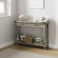 thumbnail image 4 of Juiluna Console Table with 2 Drawers, Farmhouse Entryway Table with Storage Shelf, Accent Wood Sofa Table for Living Room, Hallway, Foyer-Grey, 4 of 7