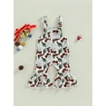thumbnail image 2 of Wassery Toddler Baby Girl Christmas Jumpsuit Spaghetti Straps Santa Print Romper Overalls Strap 6M 12M 24M 3T 4T Infant Long Pants Casual Outfits, 2 of 8