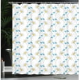 thumbnail image 4 of Ambesonne Flower Shower Curtain, Daisy Blooms Paintbrush Art, 69"Wx84"L, Azure Blue Yellow White, 4 of 5