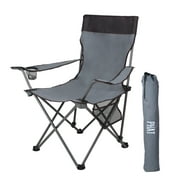 Chaise de camping pliante portable avec porte-gobelet et accoudoirs, chaise de camping en maille pour piscine de terrasse de plage extérieure, 35" x 21" x 35"