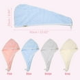 thumbnail image 2 of Hair Drying Towel Dry Cap Cloud Grid Shape Lightweight for After Bath Drying Hair Coral Fleece Blue, 2 of 7