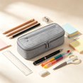 thumbnail image 6 of Large Pencil Case with Zipper, Big Capacity, Canvas Pencil Case, Pencil Bag for Student,Black, 6 of 6