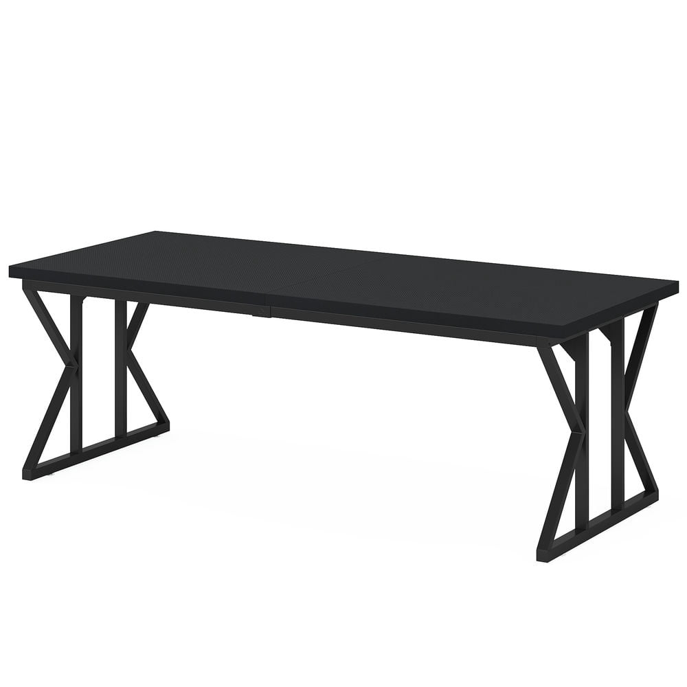 Spaco 78.7" Executive Desk, Large Computer Desk Two Person Desk for Indoor as Home, Office, Desk for Indoor as Home, Office, Black
