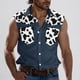 thumbnail image 1 of Camiseta sin mangas con cuello vuelto para hombre, estilo informal, con estampado del Día de la Independencia, cuello vuelto, sin mangas, bolsillos, deportiva, de poliéster, 1 of 5
