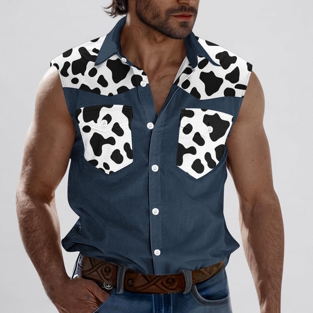 Camiseta sin mangas con cuello vuelto para hombre, estilo informal, con estampado del Día de la Independencia, cuello vuelto, sin mangas, bolsillos, deportiva, de poliéster