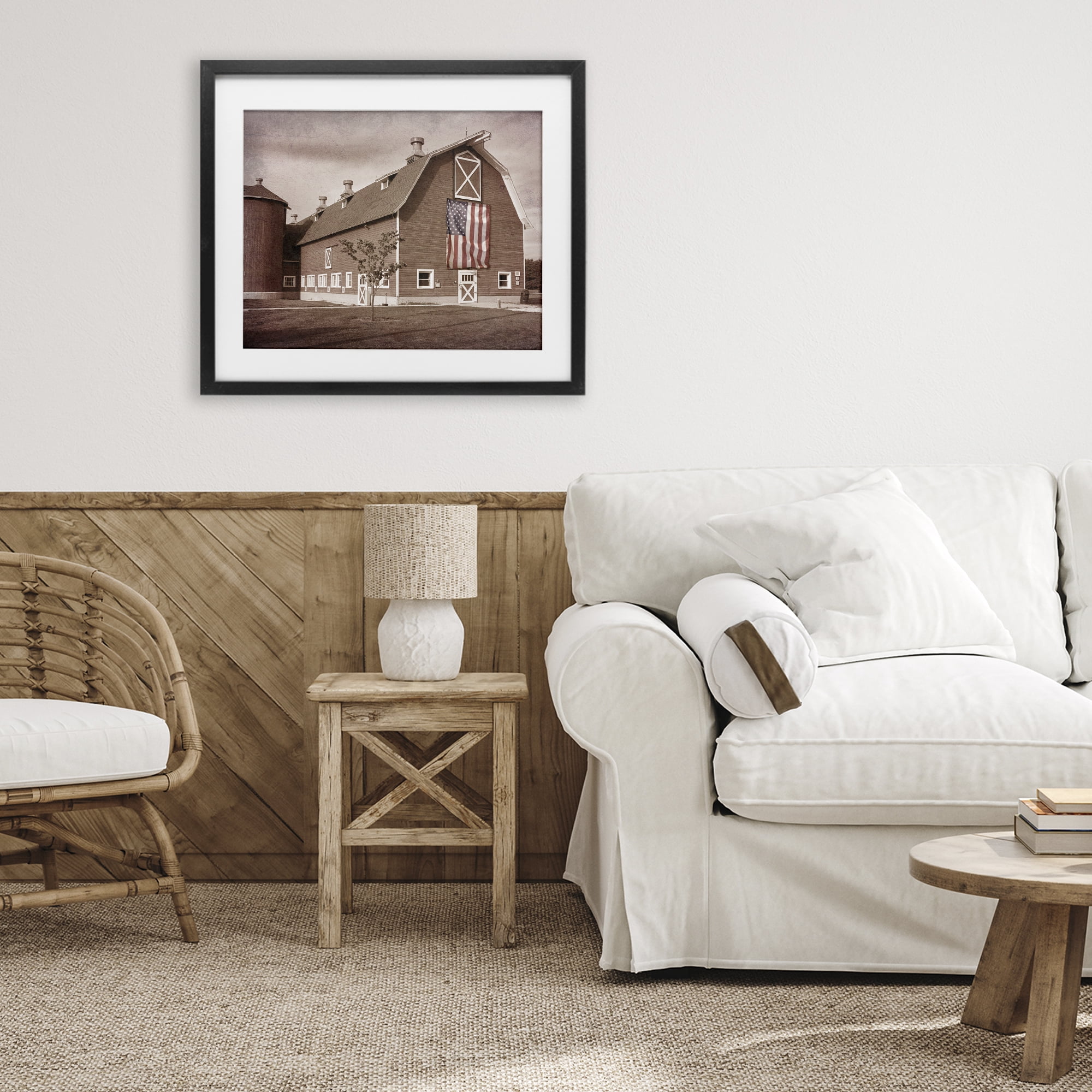Stupell Industries Rural America Barn Black Framed Print Under Glass, design by Marcus Prime