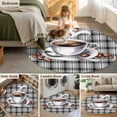 thumbnail image 6 of Coffee Cup Beans Round Area&nbsp;Rug 3ft Black Buffalo Plaid Farm Country Non-Slip&nbsp;Washable Circle Rugs Soft Felt Indoor Floor Mat for Bedroom Kitchen Living Room Bathroom, 6 of 9