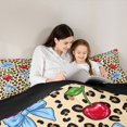 thumbnail image 5 of Manfei Kawaii Cherry Bowtie 7 Pieces Full Size Bedding Sets,Brown Leopard Pattern Full Size Bed in a Bag,Black Reversible, 5 of 7