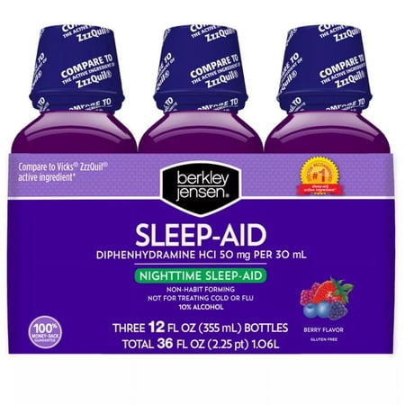 Berkley Jensen's Night Time Sleep Aid Liquid, 3 pk.