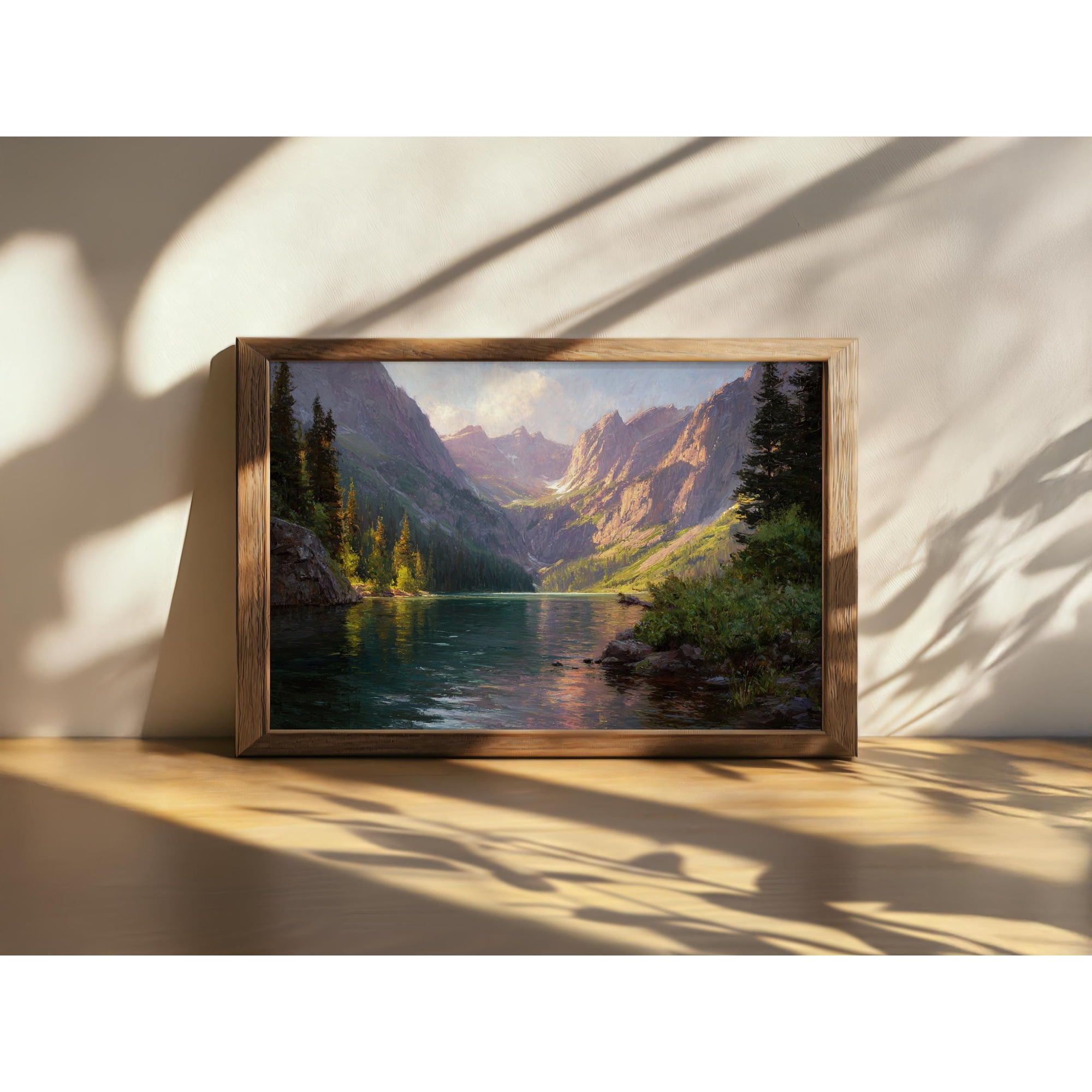 Avalanche Lake Sunrise Glacier National Park Montana Summer Mountain Alpine Lakeside Forest Decorative Wall Art Poster , Poster Print Only