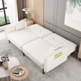 thumbnail image 3 of Zechuan Futon Tufted Back Convertible Sofa 75" Twin Size Bed - Loveseat Sleeper Sofa with Side Packet - White, 3 of 9