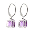 thumbnail image 4 of Galaxy Gold 14K White Gold Natural Amethyst Dangle Earrings - February Birthstone - Peace & Wisdom - Fine Jewelry for Women, 4 of 4