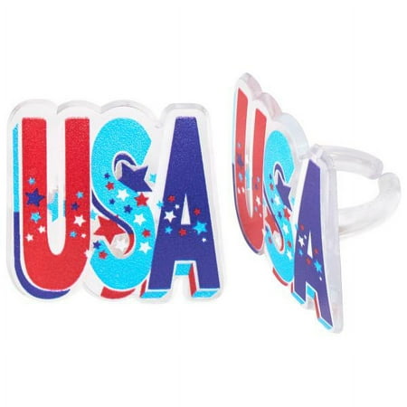 USA Cupcake Rings - 12ct