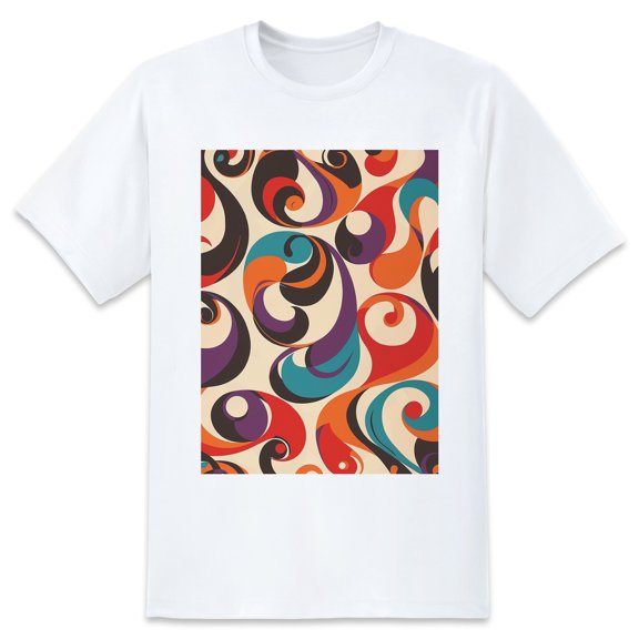 Basic Oversize Tees For WomenAbstract Loose Boyfriend Shirts Casual Blouse round neck