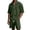 Blackish Green, variant on Mens Waffle 2 Piece Short Set Lightweight Casual Beachwear Summer Travel Co Ord Tracksuit Outfit Solid Zipper Short Sleeve Shirt And Matching Shorts Light Green S