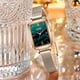 thumbnail image 3 of Relojes de mujer, reloj cuadrado de cuarzo a la moda para mujer, conjunto de pulsera, esfera verde, malla de oro rosa Simple, relojes de lujo para mujer, 3 of 5