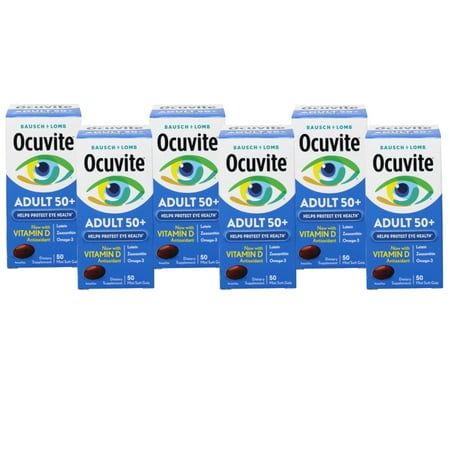 Bausch & Lomb Ocuvite Adult 50+ Eye Vitamin & Mineral Softgels 50 ea (Pack of 6)
