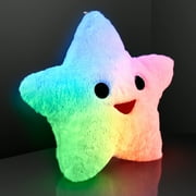 FlashingBlinkyLights Happy Star Light Up Pillows With Auto-Off Slow Color Changing LEDs
