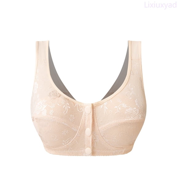 Lixiuxyad Comfortable Front Closure Bra For Women Vest Style Underwear For Elderly Ideal For Casual Wear All Seasons,Bras for Women Beige 36