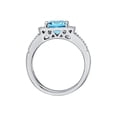 thumbnail image 2 of Prong Set Diamond and Cushion Cut Blue Topaz Engagement Ring in 10K White Gold (1 1/10 cttw, G-H, I2-I3), 2 of 3