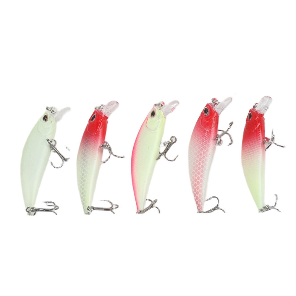 5PCS Set Glow Minnow Lure 5g 6 5g 8g Long Cast Fishing Bait for Bass Perch