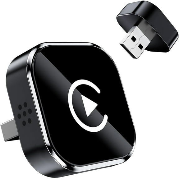 Wireless CarPlay Adapter for iPhone, 2025 Upgraded Wired to Wireless for Apple CarPlay, Mini USB Design Car Play Adapter with Type-C Extension, Plug and Play, Stable Connection & No Latency