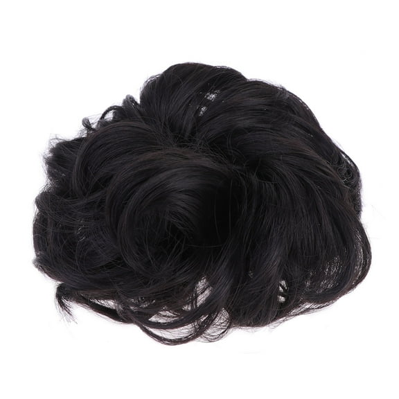 LOLIPPYY Faux Hair Scrunchie Hair Ties Coil Black 1Pack
