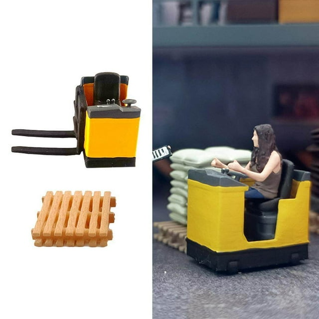 ziyahi 1/64 Scale Car Repair Shop Layout Diorama Model Toy Car 2 Yellow
