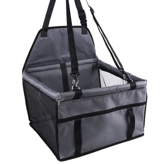 Greeniant Transportador de mascotas para coche, impermeable, plegable, para perro, gato, asiento, bolsa de viaje, vehículo, bolso para cachorro Suministros para perros gris claro