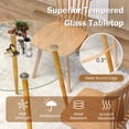 thumbnail image 4 of Round Glass Dining Table Leisure Coffee Table with Metal Legs, 4 of 5