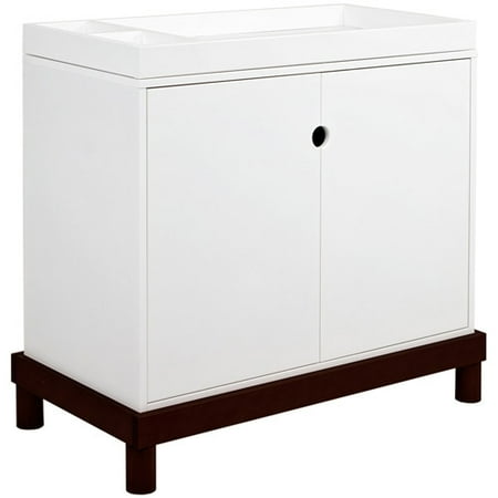 Baby Mod -Modern 2-Door Changing Table, Espresso/White